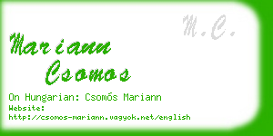 mariann csomos business card